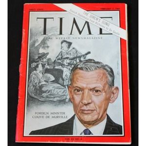 Time Magazine 1964 February 7 Foreign Minister Couve De Murville Vintage‎ Ads